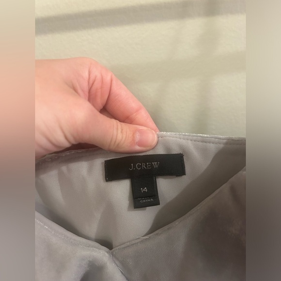 J. Crew Cami Tank Top Women’s 14 Velvet Ruffle Silver Asymmetrical - Picture 3 of 7